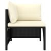 vidaXL 10 Piece Garden Lounge Set with Cushions Poly Rattan Black