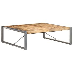 vidaXL Coffee Table | Natural wood and grey | Rough Mango Wood, Steel | Large