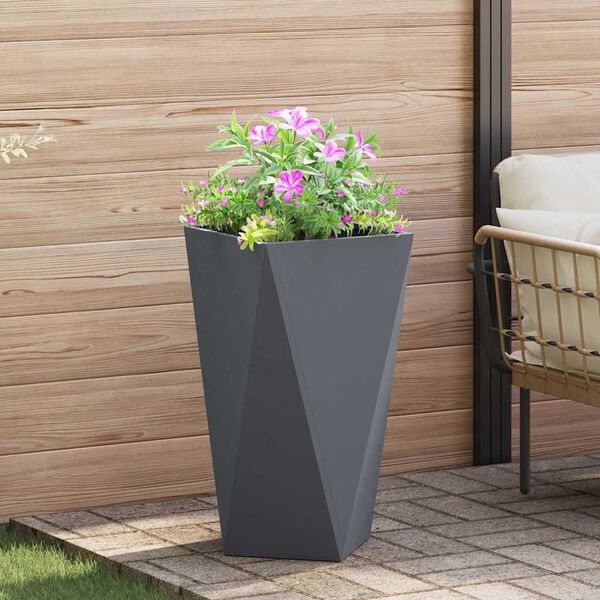 vidaXL Planter 2 pcs Anthracite 40 x 40 x 75 cm Steel