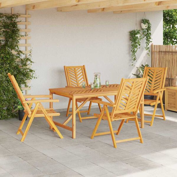 vidaXL Garden Dining Set 5 pcs Brown Solid Acacia Wood