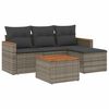 vidaXL 5 Piece Garden Sofa Set with Cushions Grey Poly Rattan