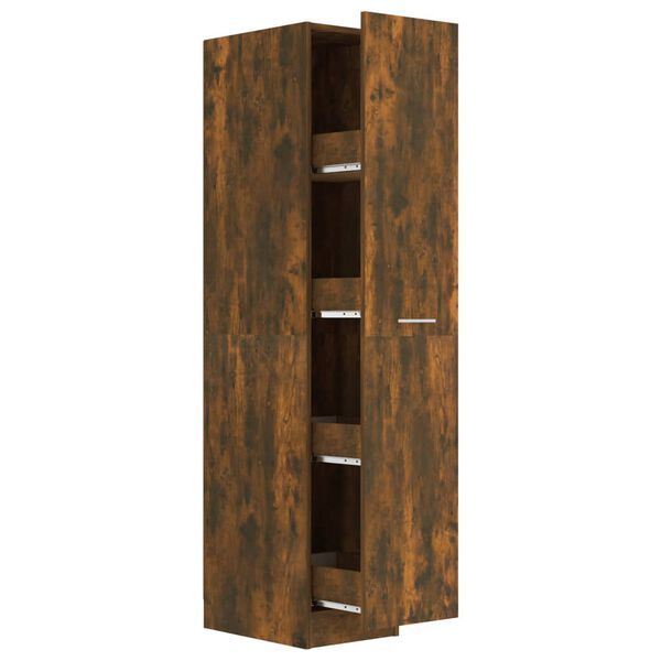vidaXL Apothecary Cabinet Smoked Oak 30x42.5x150 cm Engineered Wood