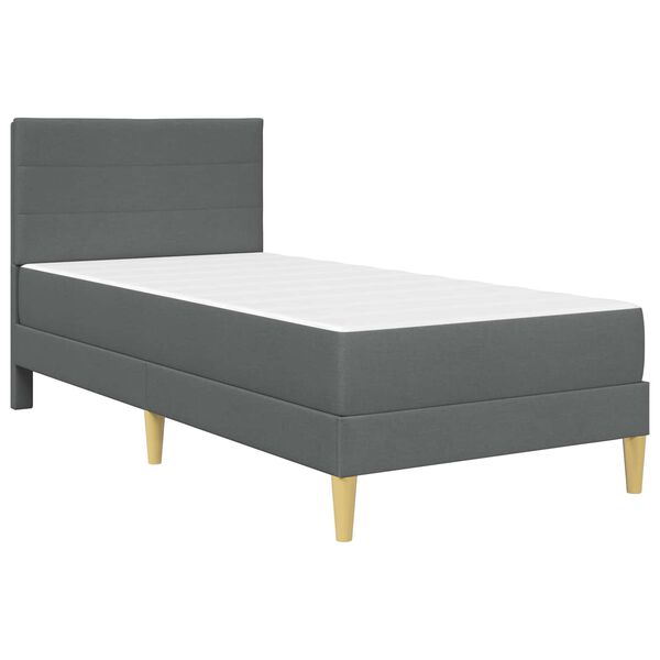 vidaXL Bed Frame with Mattress Dark Grey 90 x 190 cm Fabric