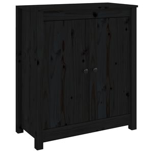 vidaXL Sideboard Black 70x35x80 cm Solid Wood Pine