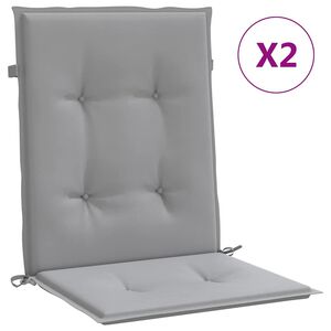 vidaXL Garden Lowback Chair Cushions 2 pcs Grey Oxford Fabric