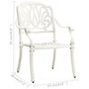 vidaXL 3 Piece Bistro Set Cast Aluminium White