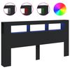 vidaXL LED Headboard Black 200x18,5x103,5 cm Engineered Wood