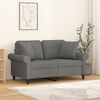 vidaXL 2-Seater Sofa with Pillows&Cushions Dark Grey 120 cm Fabric
