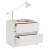 vidaXL Bedside Cabinet White 40x30.5x35.5 cm Solid Pine Wood