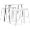 vidaXL Bar Set | White, black | MDF, painted metal | Standard | Stackable