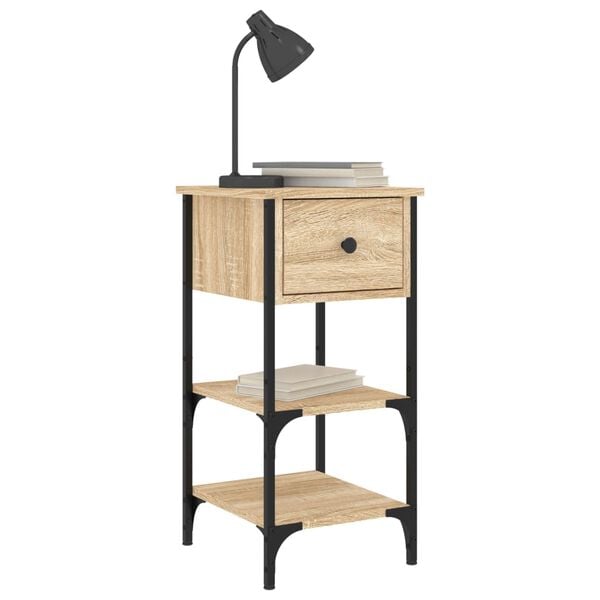 vidaXL Bedside Cabinet Sonoma Oak 34x36x70 cm Engineered Wood