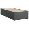 vidaXL Box Spring Bed with Mattress Dark Grey King Single Fabric