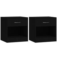 vidaXL Bedside Cabinets 2 pcs with Drawer Black