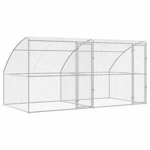 vidaXL Dog Kennel 2 pcs Silver 4 x 2 x 2 m Galvanised steel
