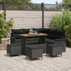 vidaXL Garden Sofa Set with Cushion 9 pcs Black Poly Rattan