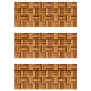 Decking Tiles 30 x 30 cm Acacia Set of 30