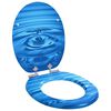 vidaXL Soft-Close Toilet Seat Blue Drop 44 x 38 cm MDF board