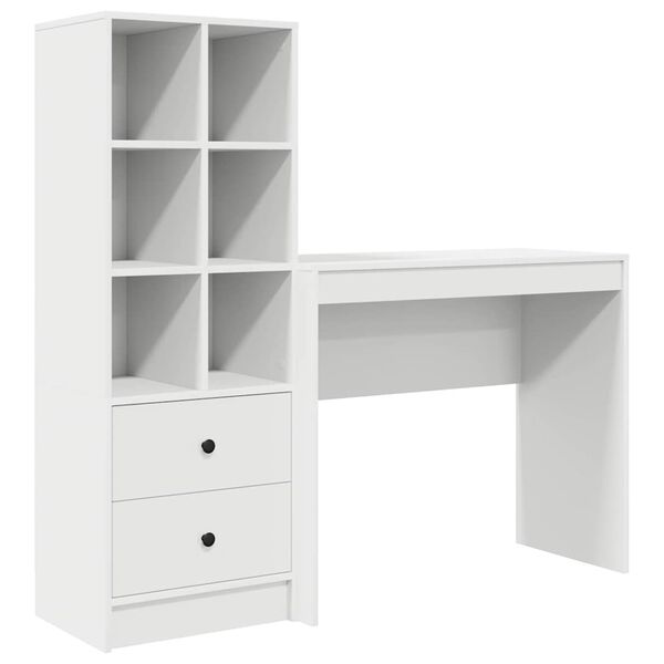 vidaXL Desk with Drawer 2 pcs White