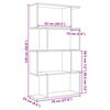 vidaXL Room Divider Bookcase 4-Tier White 70x24x129 cm Engineered Wood
