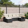 vidaXL 6 Piece Garden Sofa Set with Cushions Black Poly Rattan
