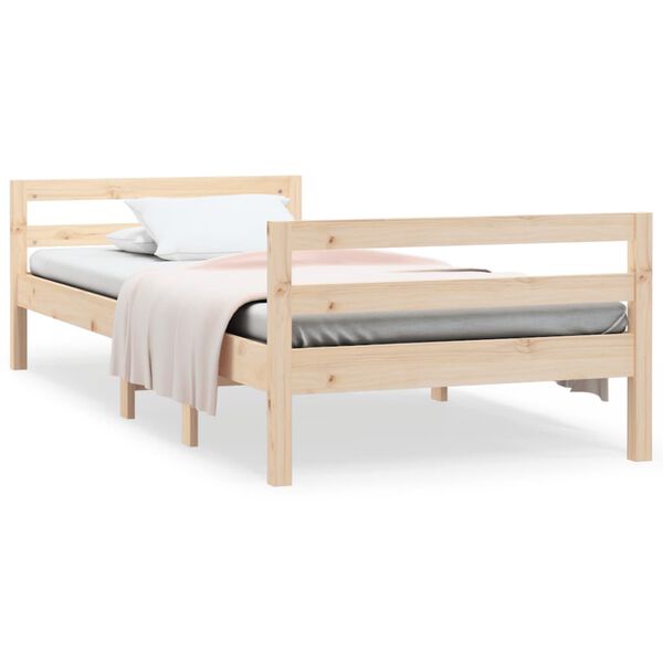 vidaXL Bed Frame without Mattress 90x190 cm Single Solid Wood Pine