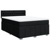 vidaXL Box Spring Bed with Mattress Black Double Fabric