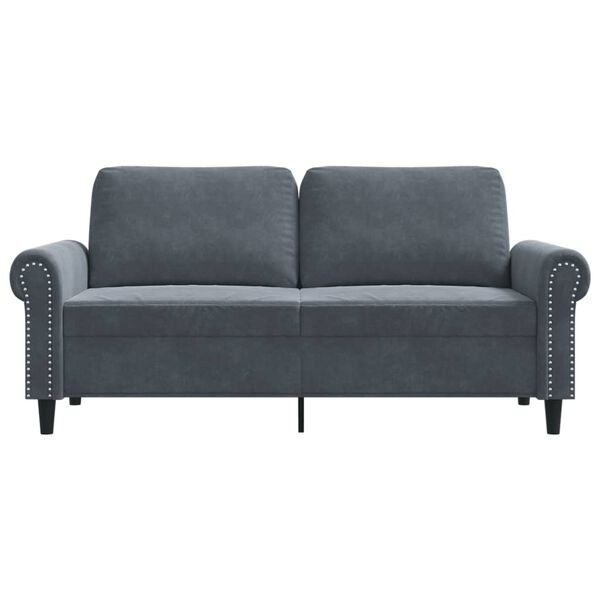 vidaXL 2-Seater Sofa Dark Grey 140 cm Velvet