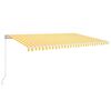 vidaXL Manual Retractable Awning 500x300 cm Yellow and White (313193+313176)