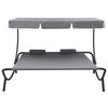 vidaXL Outdoor Lounge Bed with Canopy and Pillows Grey