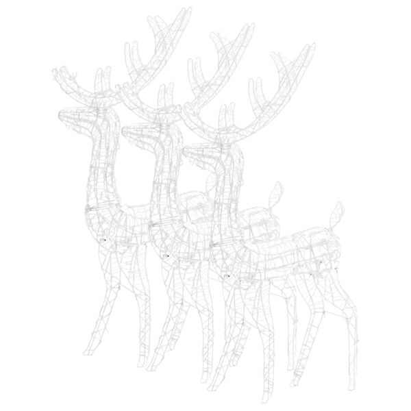 vidaXL Acrylic Reindeer Christmas Decorations 3 pcs 120 cm Warm White