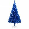 vidaXL Artificial Pre-lit Christmas Tree with Stand Blue 240 cm PVC