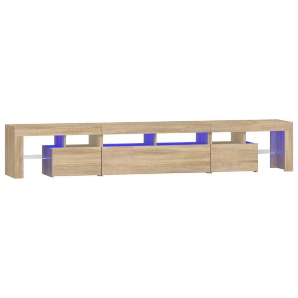 vidaXL TV Cabinet with LED Lights Sonoma Oak 230x36.5x40 cm