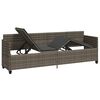 vidaXL Sun Lounger with Cushions Grey Poly Rattan