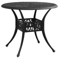 vidaXL Garden Table Black 90x90x74 cm Cast Aluminium