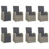 vidaXL 9 Piece Garden Dining Set with Cushions Grey Poly Rattan