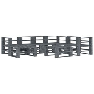 vidaXL 8 Piece Garden Pallet Lounge Set Wood Grey