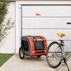 vidaXL Pet Bike Trailer Orange and Grey Oxford Fabric&Iron