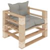 vidaXL Garden Pallet Sofa with Taupe Cushions Wood