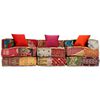 vidaXL 3-Seater Modular Pouffe Patchwork Fabric