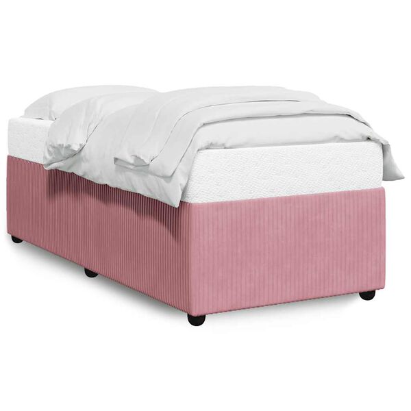 vidaXL Bed Frame without Mattress Pink 90x190 cm Single Velvet