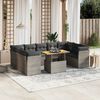 vidaXL 10 Piece Garden Sofa Set with Cushions Grey Poly Rattan