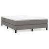 vidaXL Box Spring Bed Frame Dark Grey Queen Fabric