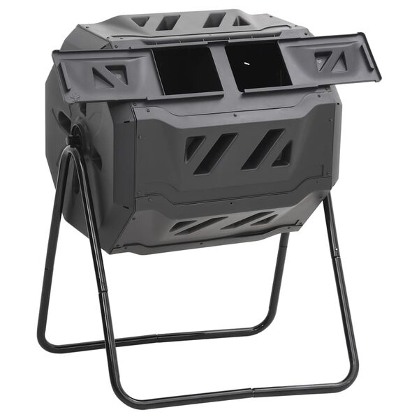 vidaXL Garden Compost Bin Black 73x64x95 cm 160 L