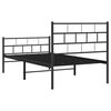 vidaXL Metal Bed Frame without Mattress with Footboard Black 90x190cm