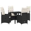 vidaXL Garden Dining Set 5 pcs Black Poly Rattan
