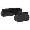 vidaXL 7 Piece Garden Sofa Set with Cushions Black Poly Rattan