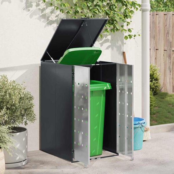 vidaXL Wheelie Bin Storage with Gas Lift-up Lid for 240L Bin Steel