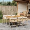 vidaXL 7 Piece Garden Dining Set with Cushions Beige Poly Rattan