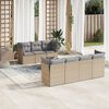 vidaXL 8 Piece Garden Sofa Set with Cushions Beige Poly Rattan