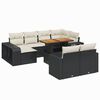 vidaXL 11 Piece Garden Sofa Set with Cushions Black Poly Rattan